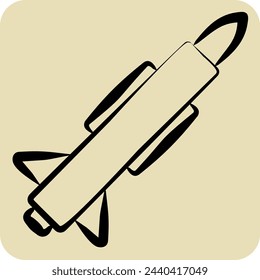Icon Missile. related to Military And Army symbol. hand drawn style. simple design illustration