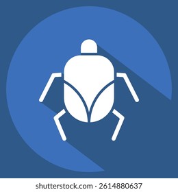 Icon Mite. related to Insects symbol. long shadow style. design editable 1