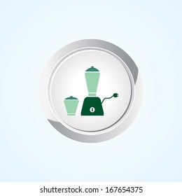 Icon of Mixer Grinder on Button. Eps-10.