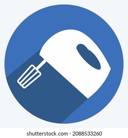 Icon Mixer - Long Shadow Style - Simple illustration,Editable stroke,Design template vector, Good for prints, posters, advertisements, announcements, info graphics, etc.