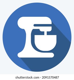 Icon Mixer - Long Shadow Style - Simple illustration,Editable stroke,Design template vector, Good for prints, posters, advertisements, announcements, info graphics, etc.