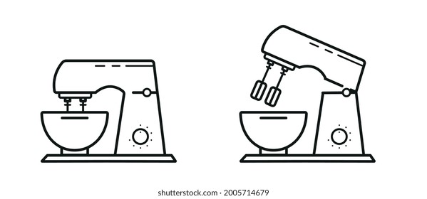 Icon of mixers for preparing food in the oven