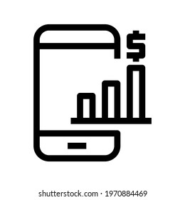 Icon Mobile Analysis With Style Outline