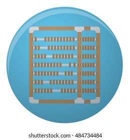Icon mobile app abacus design flat. Abacus icon for counting, accounting and calculate, old abacus for finance. Vector illustration