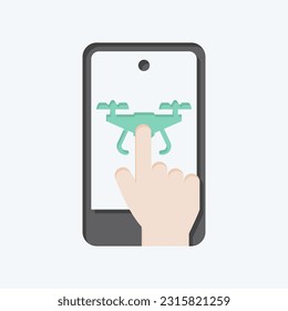 Icon Mobile App. related to Drone symbol. flat style. simple design editable. simple illustration