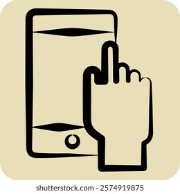 Icon Mobile Apss. related to Media and Advertising symbol. hand drawn style. editable
