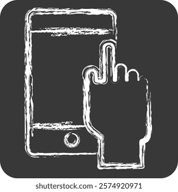 Icon Mobile Apss. related to Media and Advertising symbol. chalk Style. editable