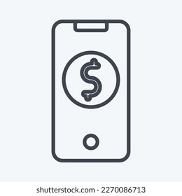 Icon Mobile Banking. related to Contactless symbol. Line Style. simple design editable. simple illustration