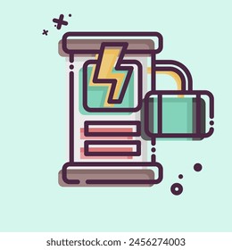 Icon Mobile Charging Station. related to Hotel Service symbol. MBE style. simple design illustration