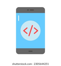 An icon of mobile coding in modern style, easy to use icon