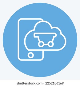 Icon Mobile Commerce. related to Online Store symbol. blue eyes style. simple illustration. shop