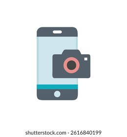 An icon for mobile devices with cameras.