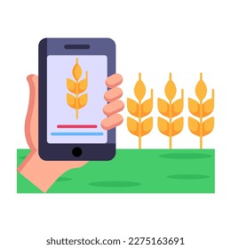 An icon of mobile farming in flat design 