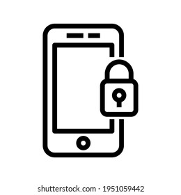 Icon Mobile Lock With Style Outline