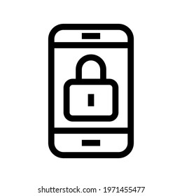 Icon Mobile Lock With Style Outline