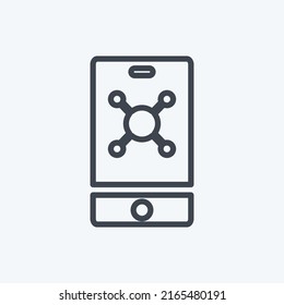 Icon Mobile Marketing. suitable for Education symbol. line style. simple design editable. design template vector. simple symbol illustration