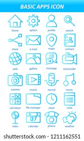 Icon for Mobile menu & application with line style