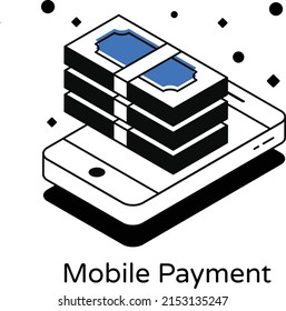 Icon of mobile payment isometric design 

