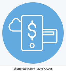 Icono de pago móvil. adecuado para el símbolo educativo. estilo ojos azules. diseño simple editable. vector de plantilla de diseño. ilustración simple