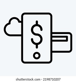 Icon Mobile Payment. suitable for education symbol. line style. simple design editable. design template vector. simple illustration