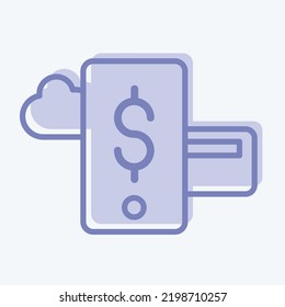 Icon Mobile Payment. suitable for education symbol. two tone style. simple design editable. design template vector. simple illustration