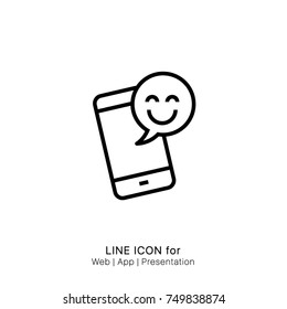 Icon mobile phone chat message notifications smile graphic design single icon vector

