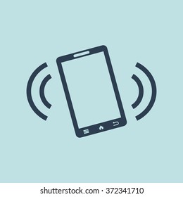 Icon of Mobile Phone On Vibration Mode. EPS-10.