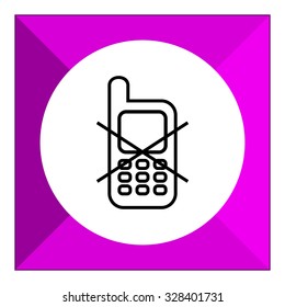 Icon of mobile phone use prohibited sign