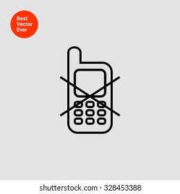 Icon of mobile phone use prohibited sign