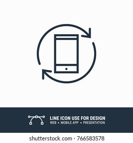 Icon mobile reload graphic design single icon vector illustration