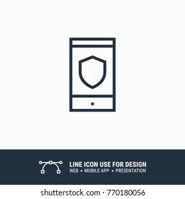 Icon Mobile security graphic design single icon vector illustration