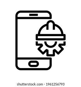 Icon Mobile Setting With Style Outline