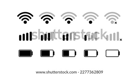 Icon Mobile System pack. Wifi signal level, Mobile Network, Battery Indicator