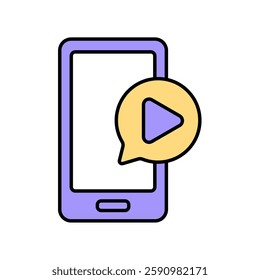 Icon a mobile video, isolated against a clean background.