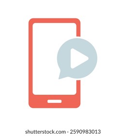Icon a mobile video, isolated against a clean background.