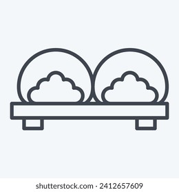 Icon Mochi. related to Sakura Festival symbol. line style. simple design editable. simple illustration
