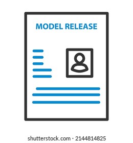Icon Of Model Release Document. Editable Bold Outline With Color Fill Design. Vector Illustration.