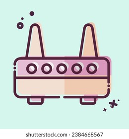 Symbolmodem. in Zusammenhang mit Computersymbol. MBE-Stil. einfaches Design bearbeitbar. einfache Abbildung