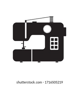 Icon of a modern sewing machine. Solid sewing image.