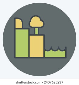 Icon Moher Cliffs. related to Ireland symbol. color mate style. simple design editable. simple illustration