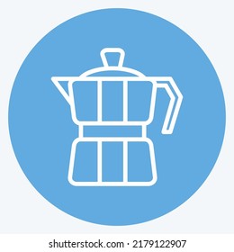 Icon Moka Pot. suitable for Drink symbol. blue eyes style. simple design editable. design template vector. simple symbol illustration