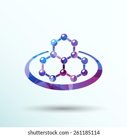 icon molecular research chemistry model atom vector.