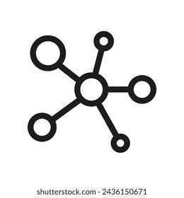 Icono molécula átomo. Estructura de la ciencia química. Biología de la red física. Ilustración vectorial. EPS 10.