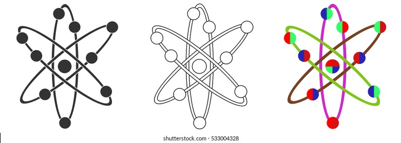 Icon molecule isolated, vector molecule, chemistry. Flat design, vector.