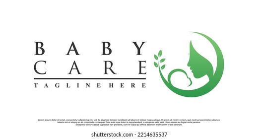 Icon mom and baby logo design with creative concept Premium Vector