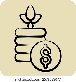 Icon Money 2. related to Retirement symbol. hand drawn style. design editable