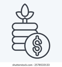 Icon Money 2. related to Retirement symbol. line style. design editable