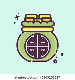 Icon Money Bag. related to Chinese New Year symbol. MBE style. simple design editable