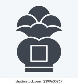 Icon Money Bag. related to Chinese New Year symbol. glyph style. simple design editable. simple illustration