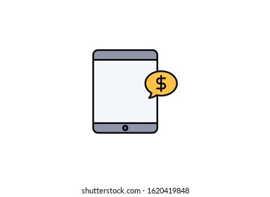 Icon Money , Business , Finance , Mobile , Vector Illustrator Simple Design